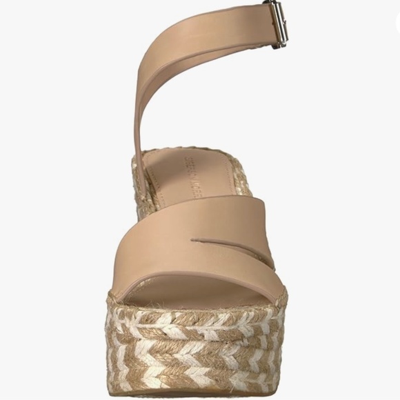 SIGERSON MORRISON Arien platform wedge Espadrilles Beige Nude leather sandal 8.5 - Picture 2 of 14